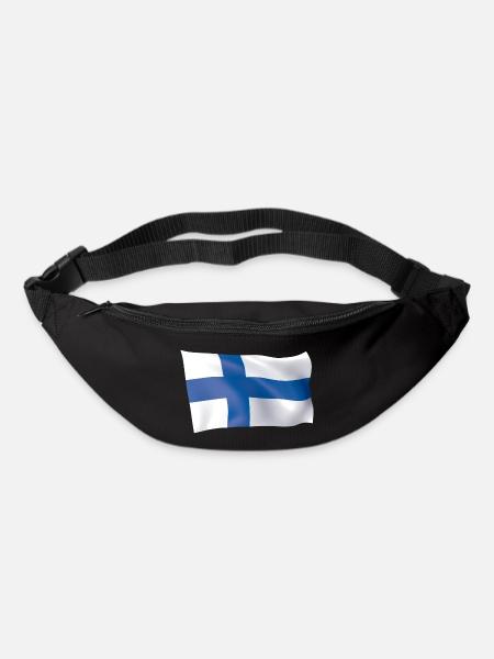 Flagge Finnland - Gürteltasche - Schwarz