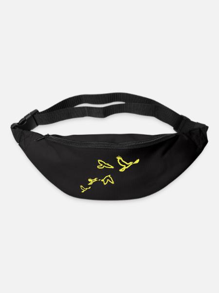 5 Voegel (1 color) - Gürteltasche - Schwarz
