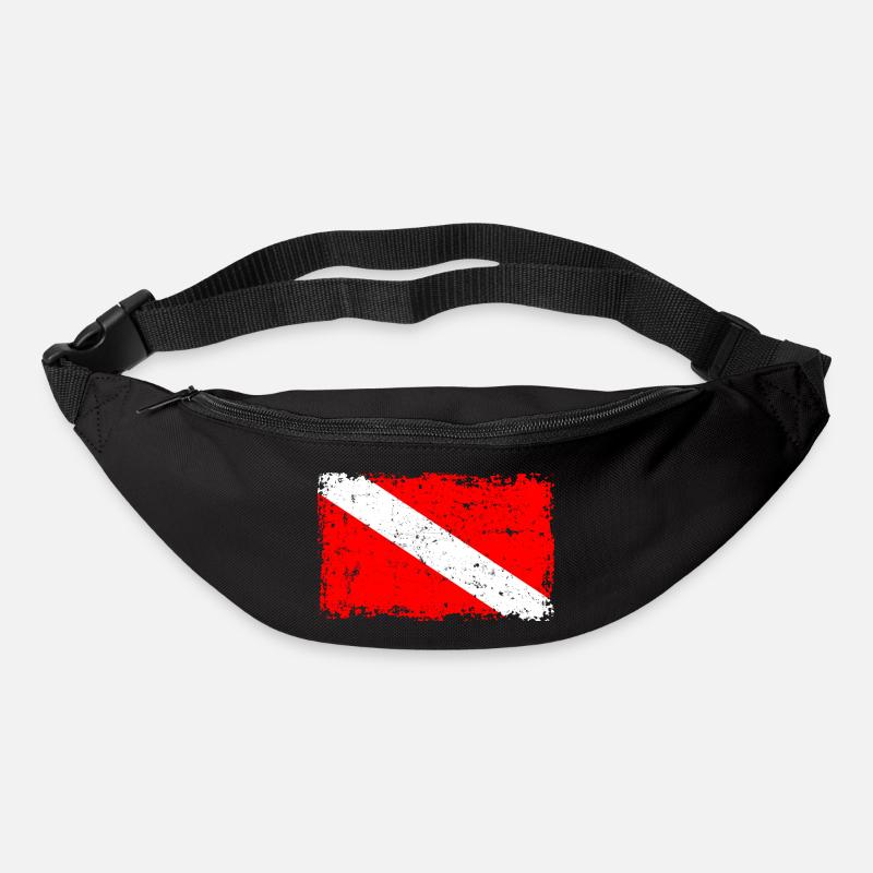 Taucher Flagge - Gürteltasche - Schwarz