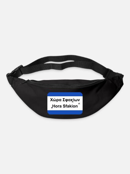 Zerschossenes Ortsschild Chora Sfakion Geschenk - Gürteltasche - Schwarz