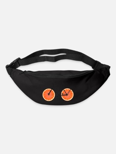 T-shirt de vélo drôle avec des oranges fruits - Sac banane - noir