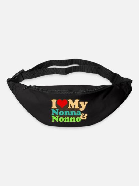 i love my nonna and nonno - Gürteltasche - Schwarz