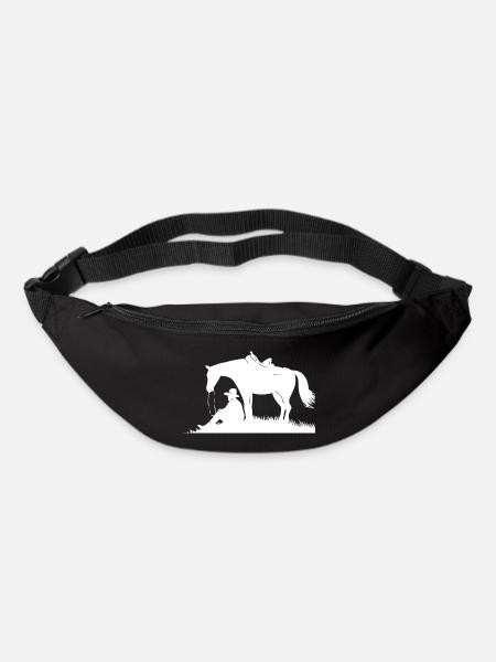Westernreiten Reining Reiter Pferdeliebe Geschenk - Gürteltasche - Schwarz
