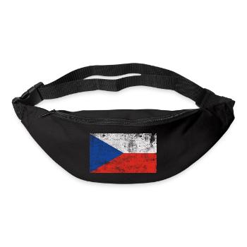 Drapeau Tchéquie Drapeau Grunge Retro Vintage - Sac banane - noir - Devant