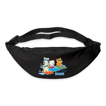 team familie katze surfen bachelorette party büro - Gürteltasche - Schwarz - Vorne