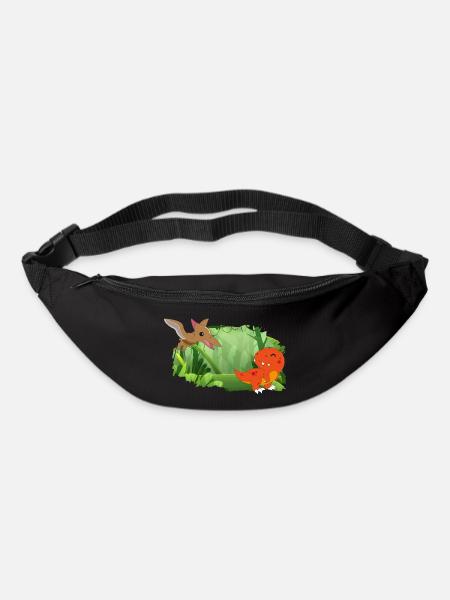 Dinosaures dans la forêt - Sac banane - noir