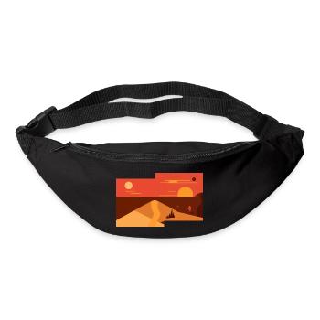 Mars moderne - peinture abstraite d’une IA - Sac banane - noir - Devant