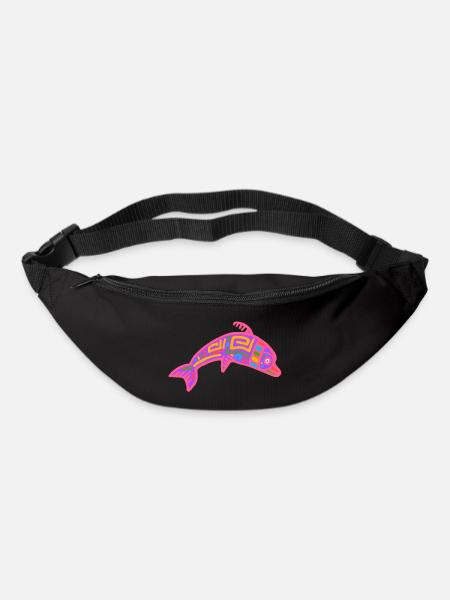 Kultur der Inkas, Delfinsymbol - Gürteltasche - Schwarz
