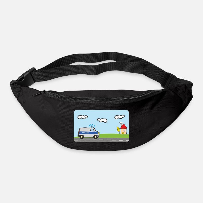 Polizei - Polizeiauto - Einsatzfahrzeuge  - Gürteltasche - Schwarz
