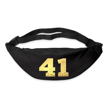 Nummer 41 Gold Glitter - 41. Jahrestag - Gürteltasche - Schwarz - Vorne