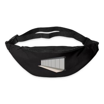 Graue Paneelwand Panorama - Gürteltasche - Schwarz - Vorne
