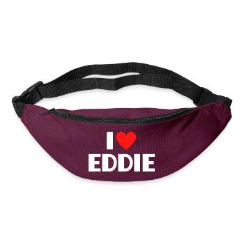 J’adore Eddie Red Heart Déclaration rétro - Sac banane - bordeaux  - Devant
