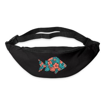 Tropischer Blumenfisch Silhouette - Gürteltasche - Schwarz - Vorne