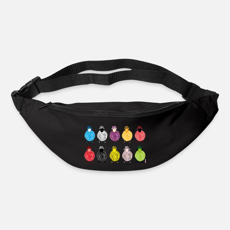 Small flock of sheep, funny sheep - Bum bag - black