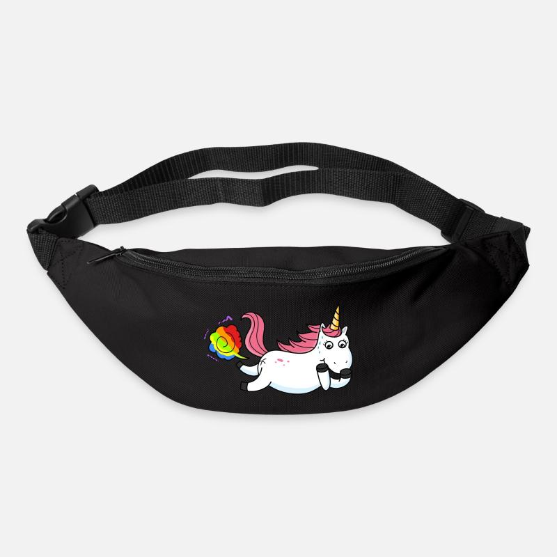 Farting unicorn rainbow - Bum bag - black