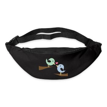 Amoureux des oiseaux - Sac banane - noir - Devant