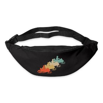 Retro Vintage Style Snowmobile Snowmobile - Bum bag - black - Front