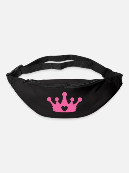 Pink princess heart crown - Bum bag - black