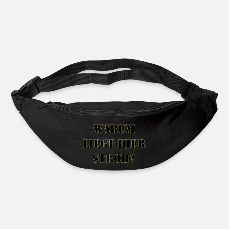 Warum liegt hier Stroh? - Gürteltasche - Schwarz