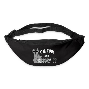 I'm Cool and I Know It - Fun Self Affirmation- Wht - Bum bag - black - Front