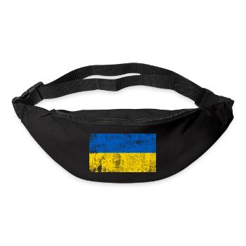 Drapeau Ukraine Drapeau Grunge Rétro Vintage - Sac banane - noir - Devant