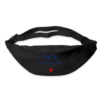 tata t'es trop zolie - humour enfant - Sac banane - noir - Devant