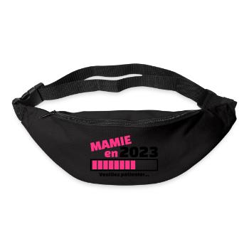 mamie en 2023 veuillez patienter - Sac banane - noir - Devant