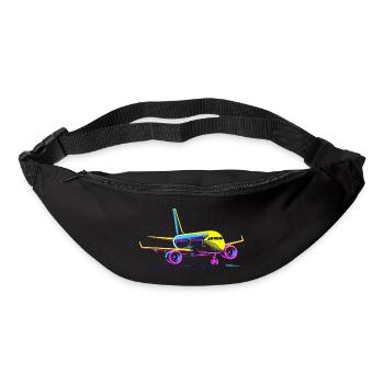 Airplane Cartoon Style - Bum bag - black - Front