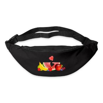 Colorful fruits with watermelon and heart - Bum bag - black - Front