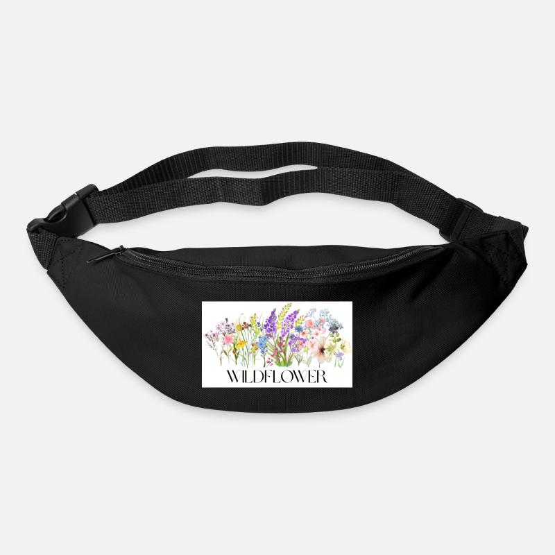 Fleur Prairie Aquarelle Design - Sac banane - noir
