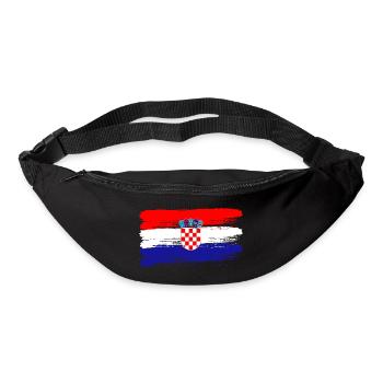 Héritage sportif des amateurs croates de football drapeau - Sac banane - noir - Devant