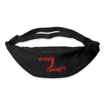 Serpent totem rouge - Sac banane - noir - Devant