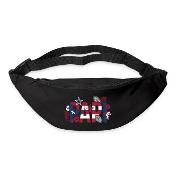 Papa drapeau Tropiques style Hawaï - Sac banane - noir - Devant