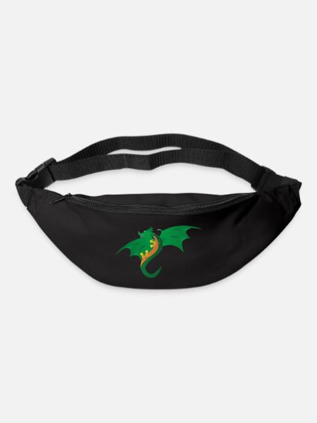 Grüner Drache - Kinder Motiv - Gürteltasche - Schwarz