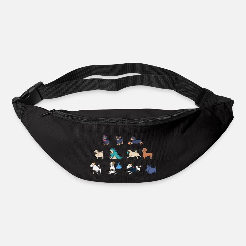 chiens mignons - Sac banane - noir