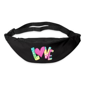 Liebe kunterbunt - Gürteltasche - Schwarz - Vorne