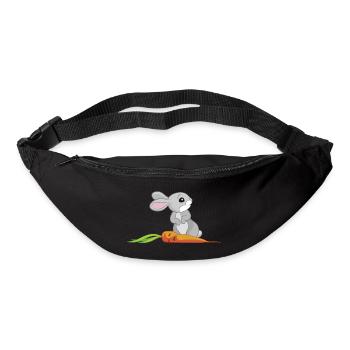 Häschen mit Möhre - Gürteltasche - Schwarz - Vorne