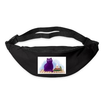 Katze, Bücher und Tee - Gürteltasche - Schwarz - Vorne