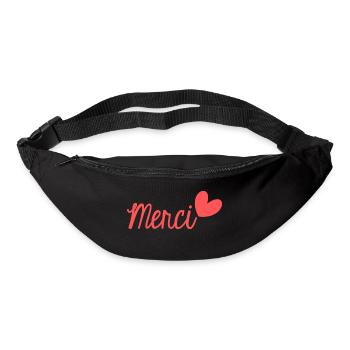 MERCI. THANKS. THANK YOU. ANNIVERSAIRE. NAISSANCE. - Sac banane - noir - Devant