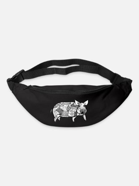 Schwein süß Schweinchen Schweine Tier Tiere 12 - Gürteltasche - Schwarz