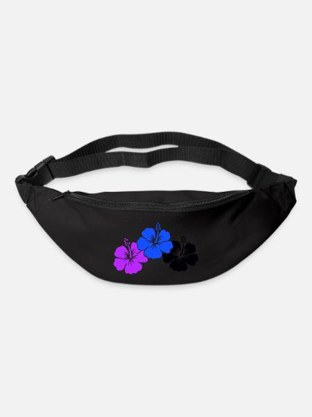 Fleurs d’hibiscus - Sac banane - noir