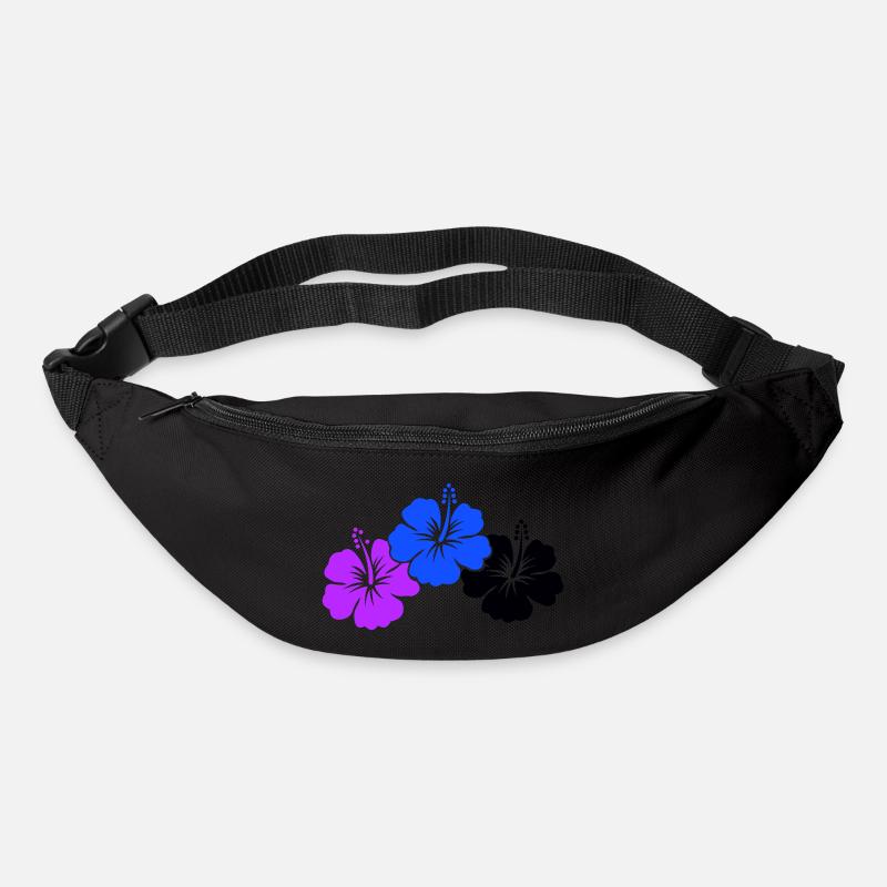 Fleurs d’hibiscus - Sac banane - noir