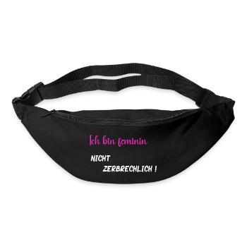 Ich bin feminin nicht zerbrechlich - PNK WT - Gürteltasche - Schwarz - Vorne