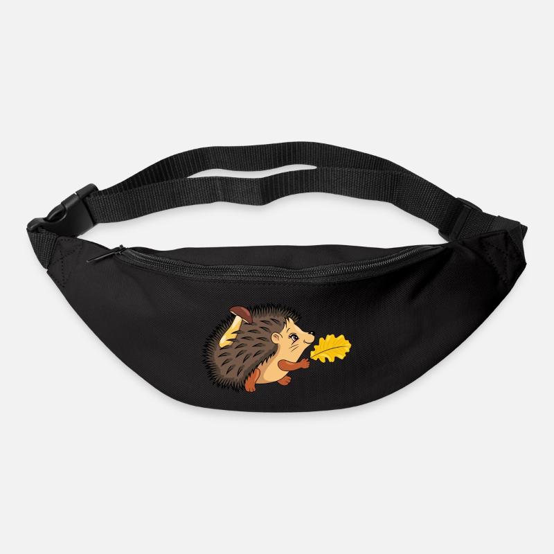 Hérisson heureux qui marche - Sac banane - noir