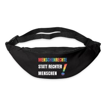 Menschenrechte statt rechte Menschen Demonstration - Gürteltasche - Schwarz - Vorne