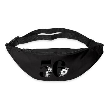 Number 56 Black Floral - 56th Floral Birthday - Bum bag - black - Front