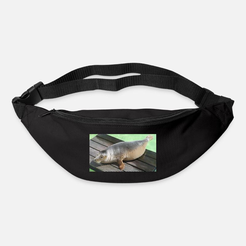 Bébé phoque à Texel - Sac banane - noir