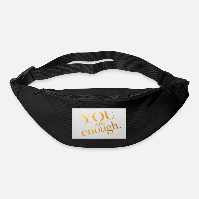 Impression de texte de feuille d’or motivante - Sac banane - noir