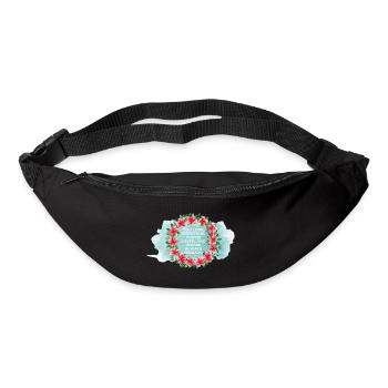 You're Loved & Enough – Watercolor Floral Wreath - Bum bag - black - Front