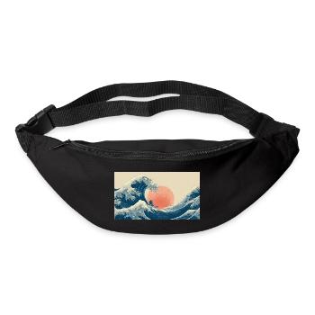 Surfing Wave at Sunset - Bum bag - black - Front